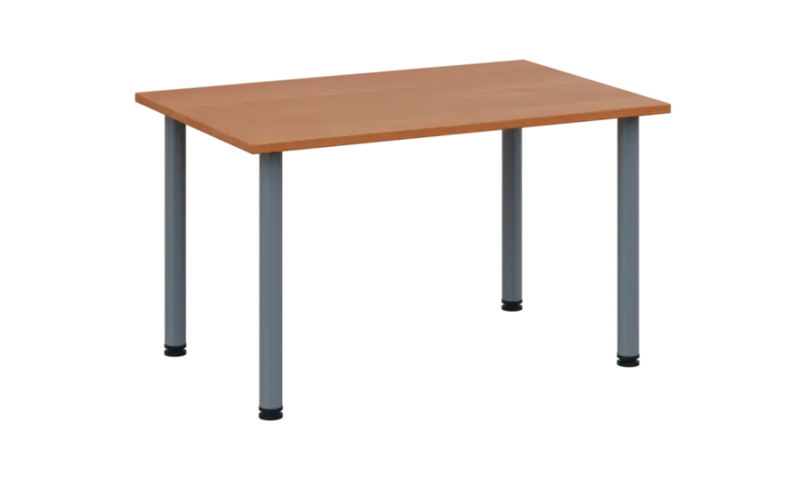 CRTR 120 jídelní stůl, kovová podnož stříbrná, deska 25 mm, 1194x800 mm, olše jantar